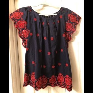 Loft embroidered top